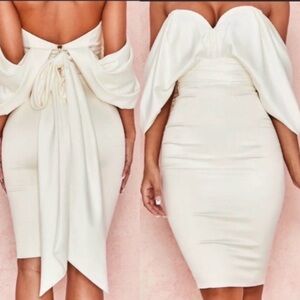 House of CB Cream Backless Dress